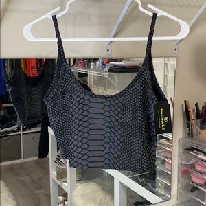 CROP TOP W/ MATCHING MASK (RUNS SMALL)